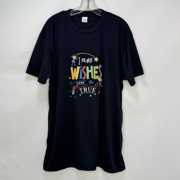 Women’s Short Sleeve Large Top “I Make Wishes Come True” Black T Shirt - Picture 3 of 14